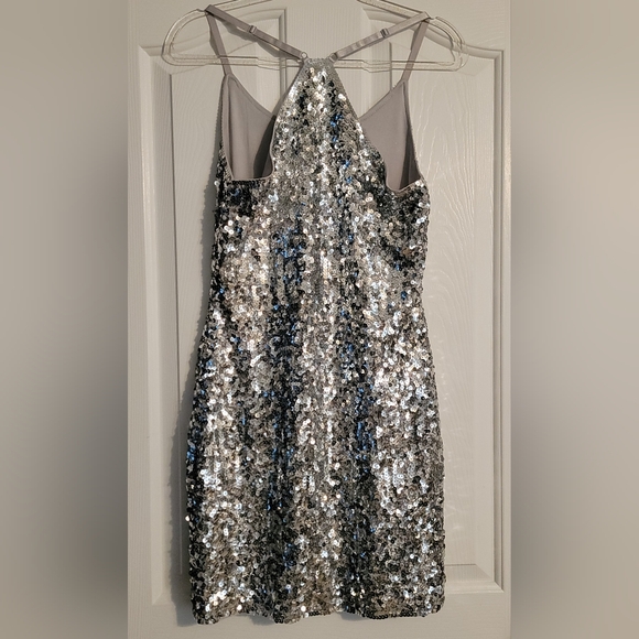 Maner Silver Sequin Party Dress - Picture 2 of 4